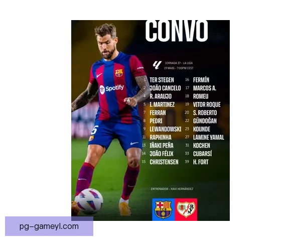 巴列卡诺对阵马竞首发名单出炉